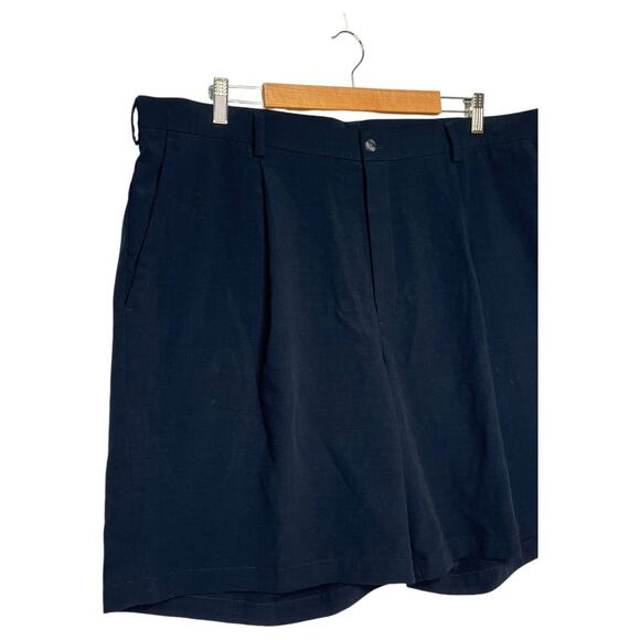 Nike Golf Shorts Mens 42 Pleated Front Chino Athletic Classic Casual Navy Blue - Picture 10 of 13